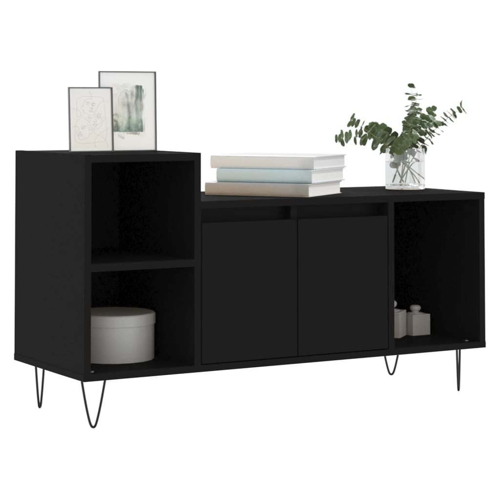 TV-skab Sort 100x35x55 cm Træ Materiale