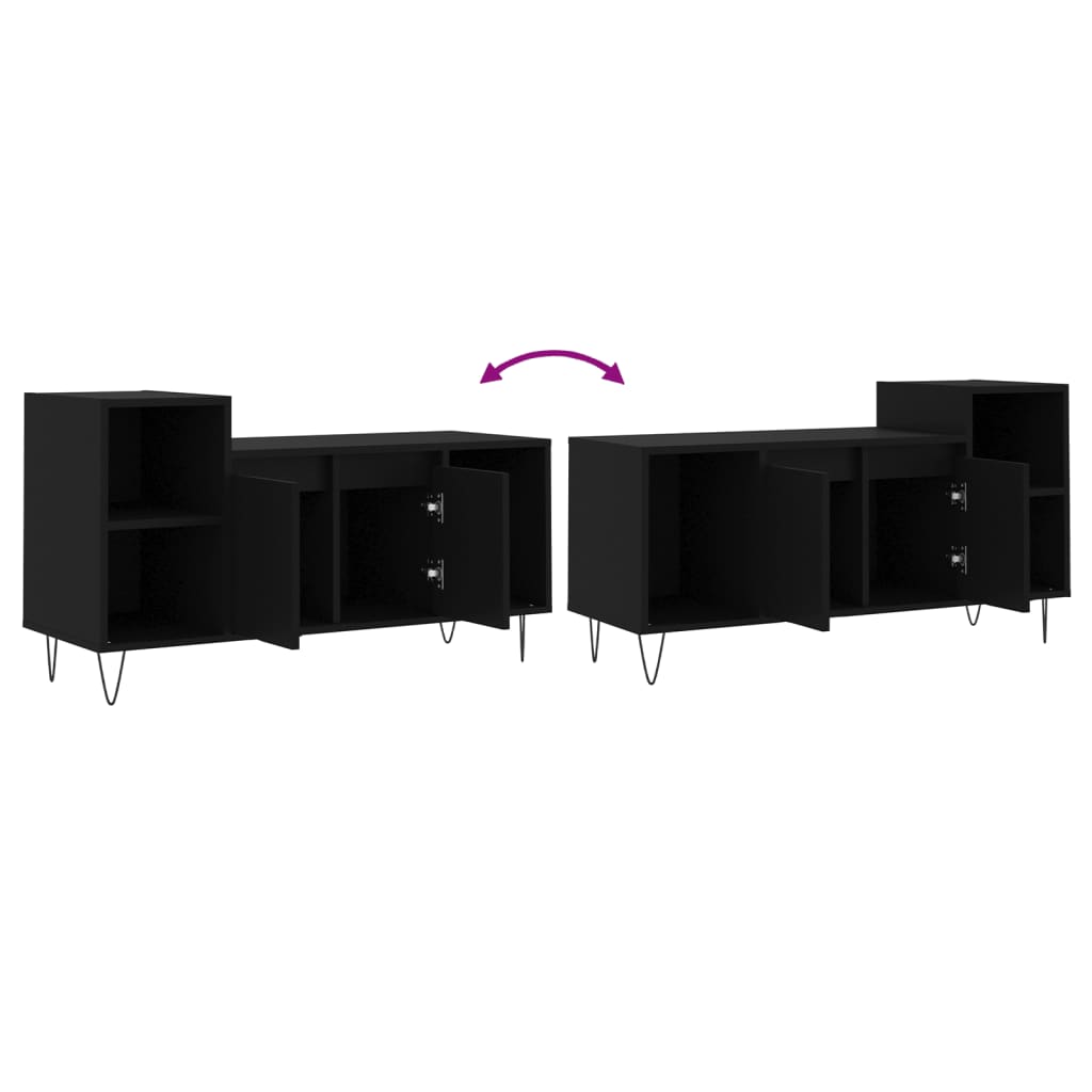 TV-skab Sort 100x35x55 cm Træ Materiale
