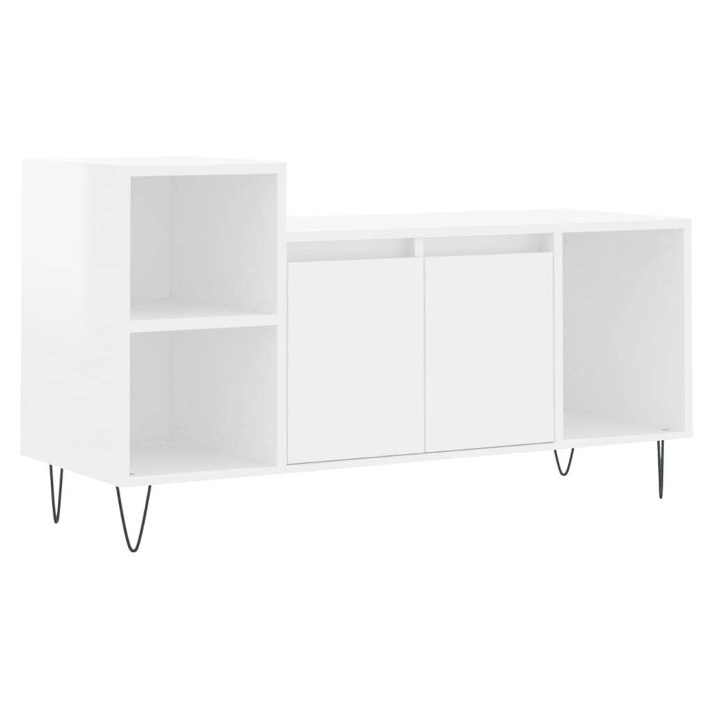 Tv-møbel højglans hvid 100x35x55 cm træmateriale