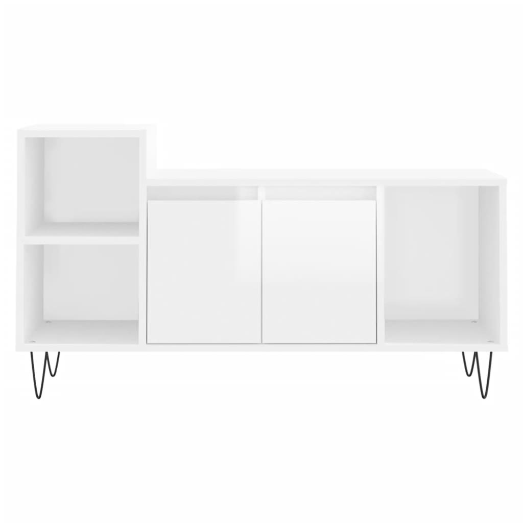 Tv-møbel højglans hvid 100x35x55 cm træmateriale