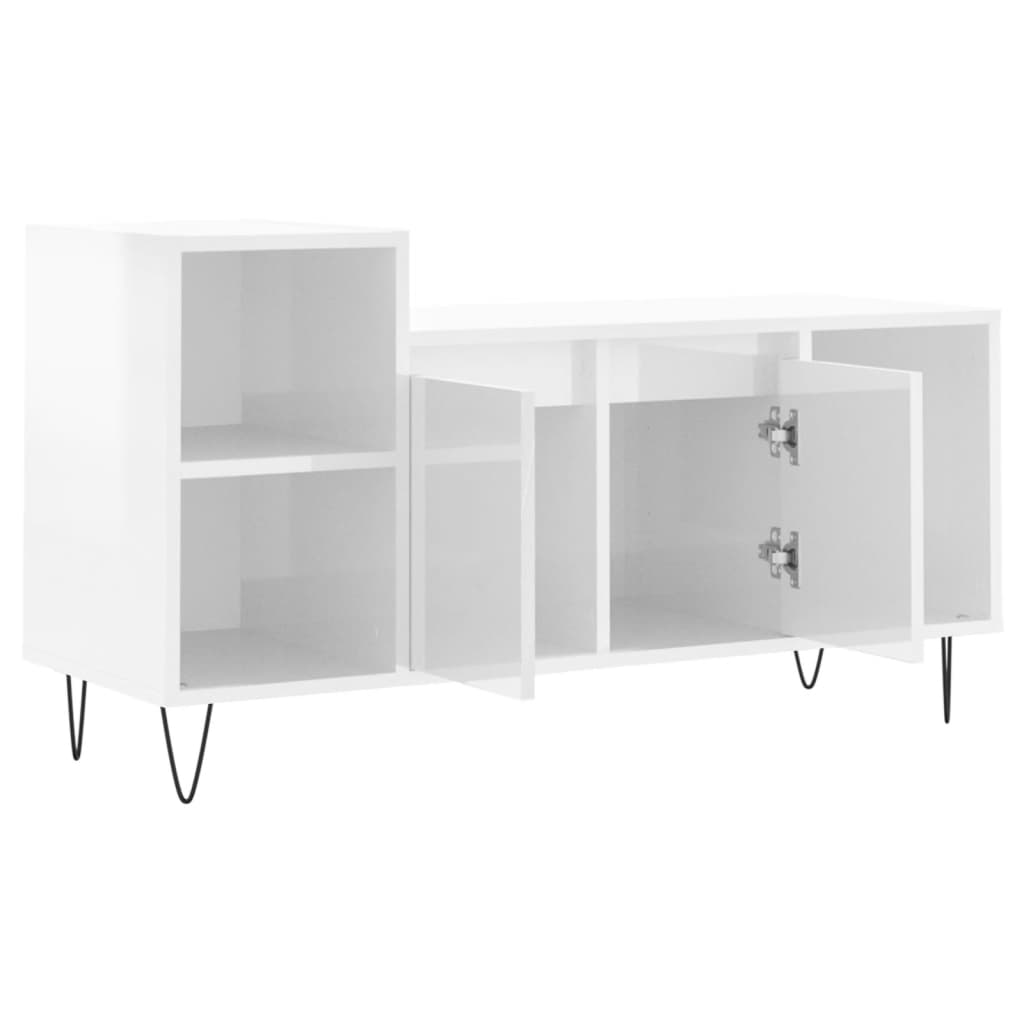Tv-møbel højglans hvid 100x35x55 cm træmateriale