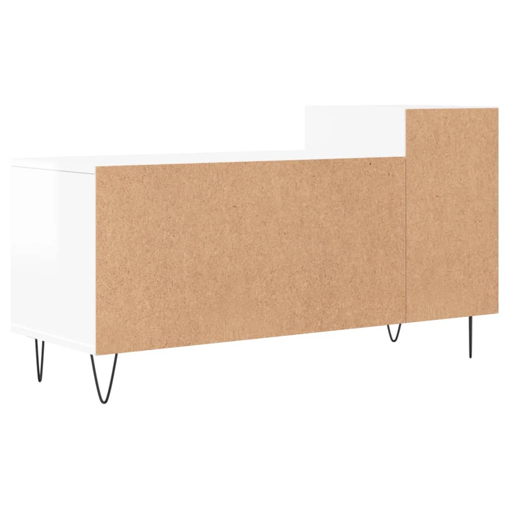Tv-møbel højglans hvid 100x35x55 cm træmateriale