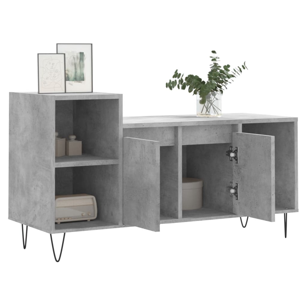 TV-møbel betongrå 100x35x55 cm træmateriale