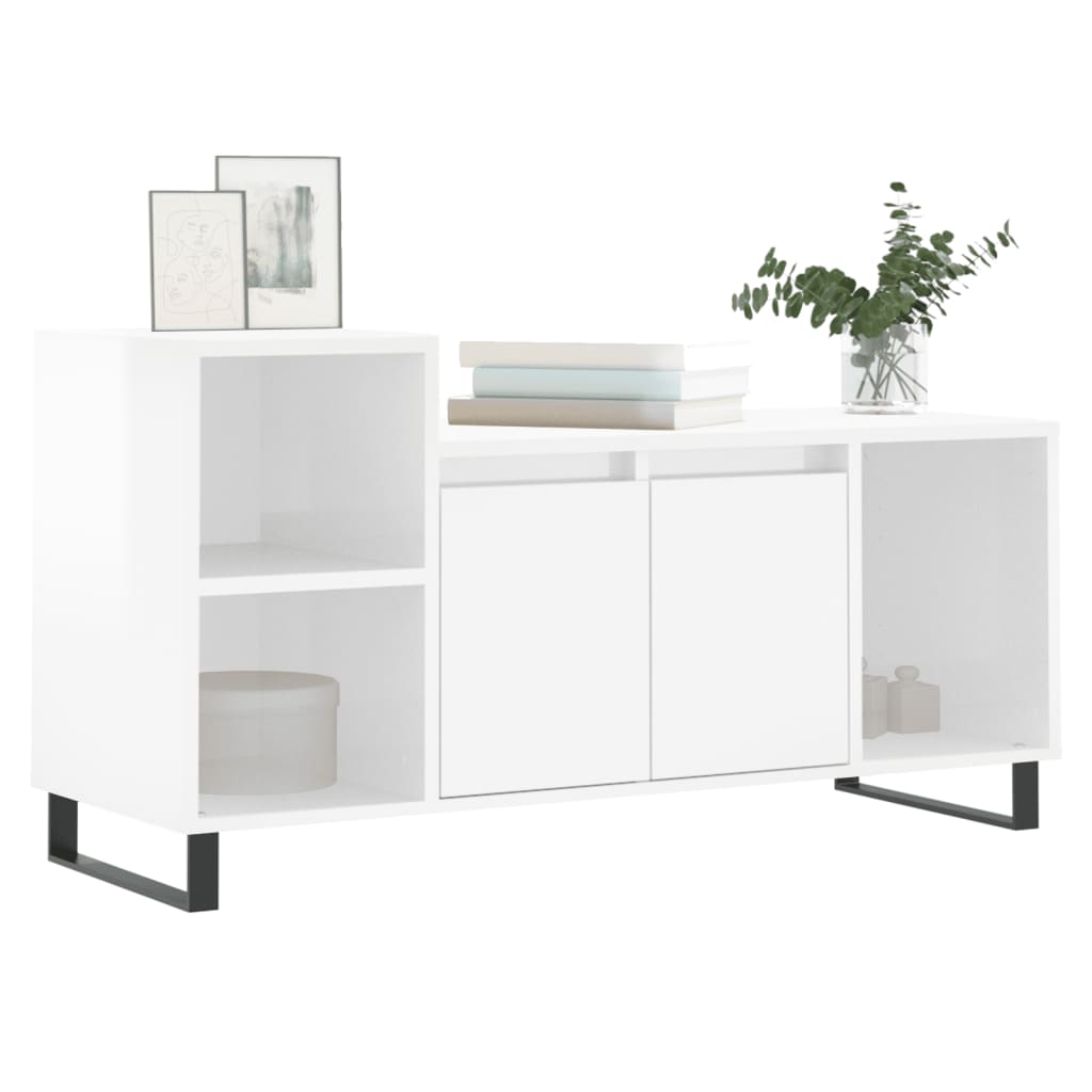 Tv-møbel højglans hvid 100x35x55 cm træmateriale
