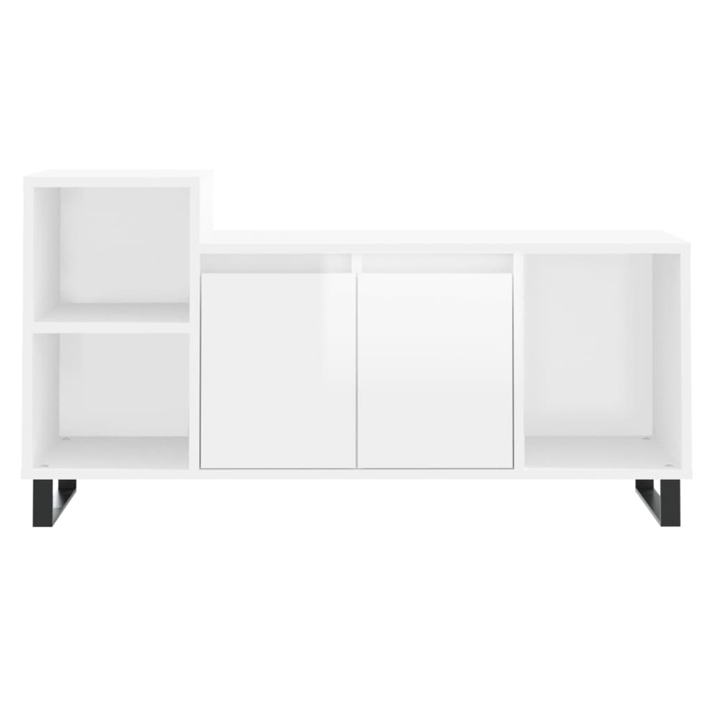 Tv-møbel højglans hvid 100x35x55 cm træmateriale