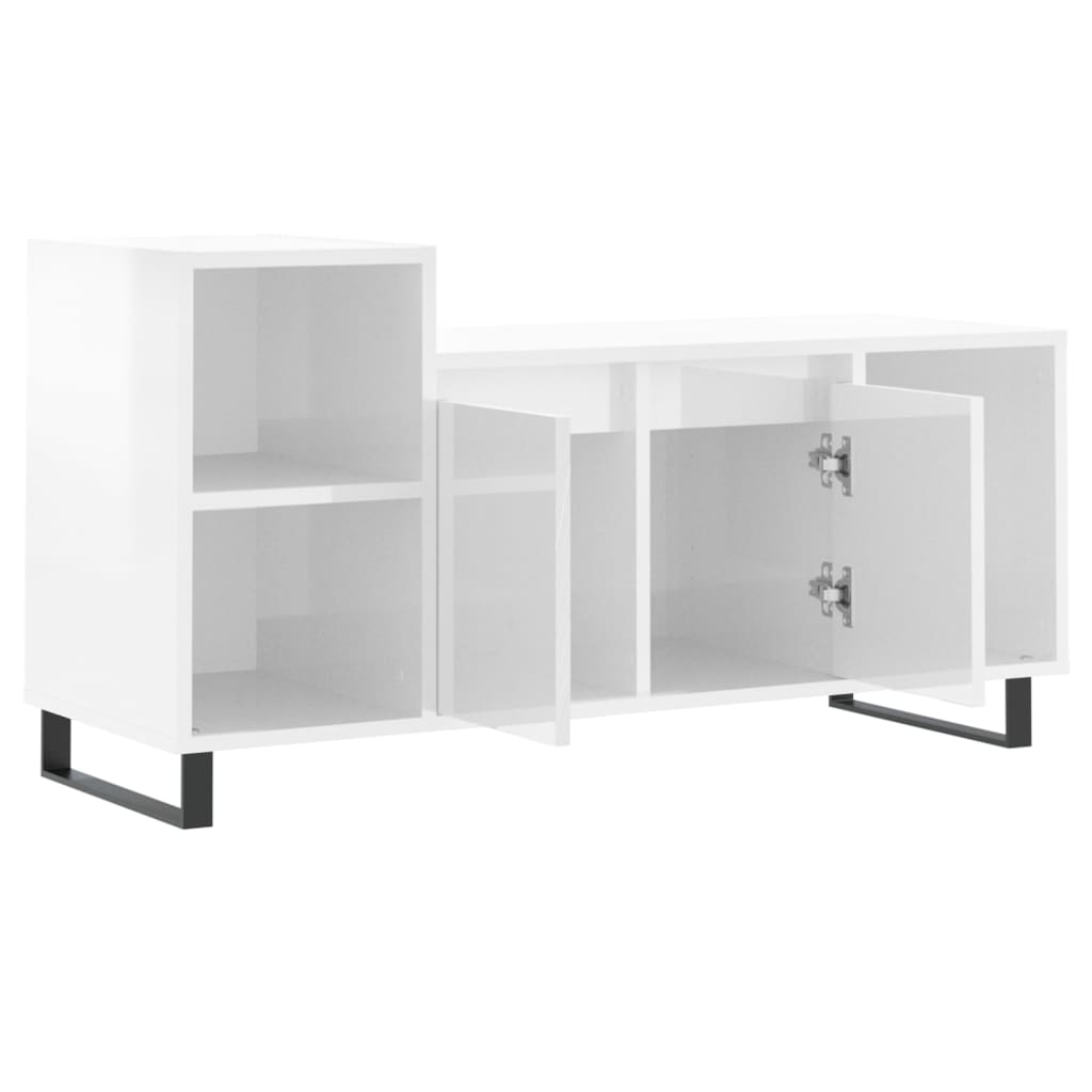 Tv-møbel højglans hvid 100x35x55 cm træmateriale