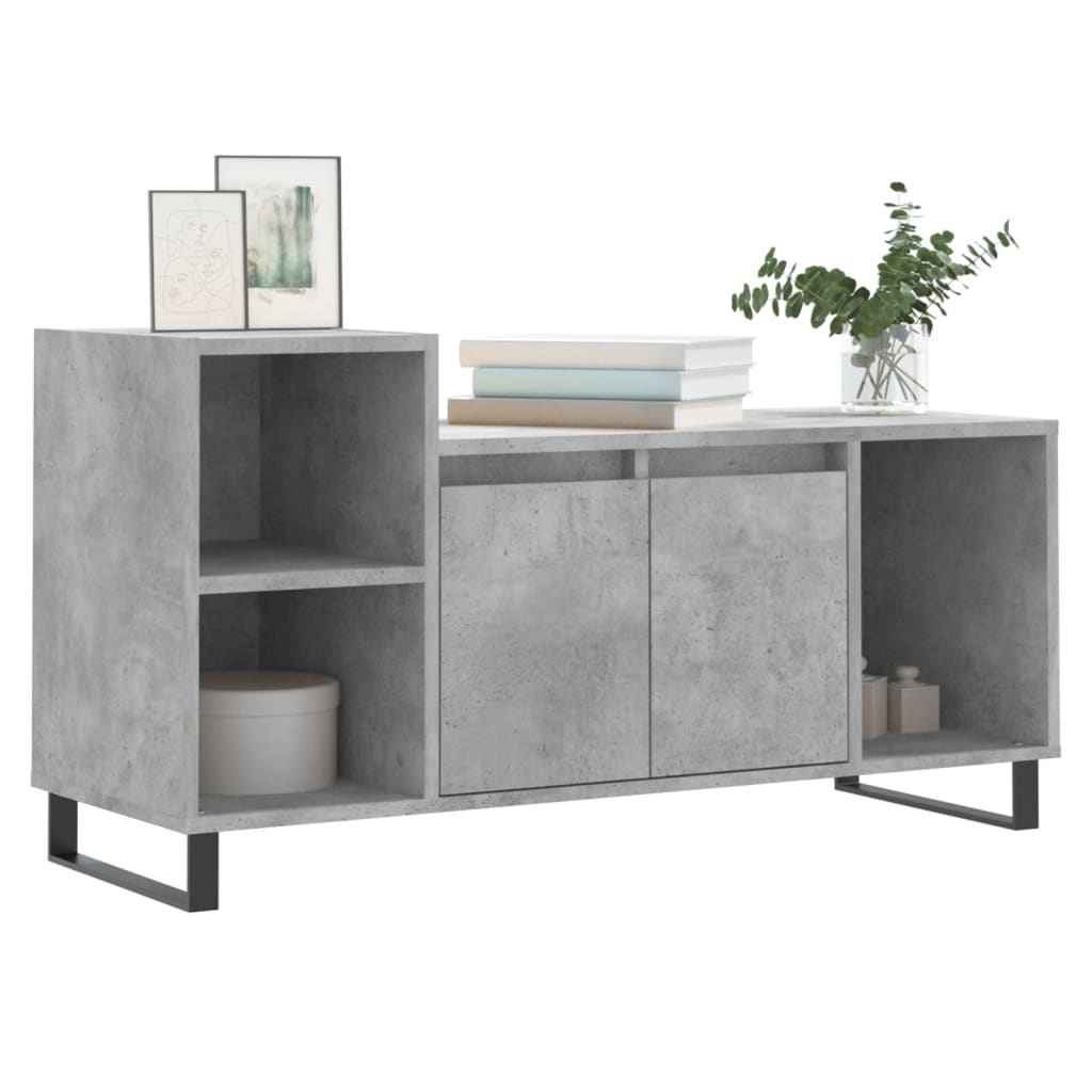 TV-møbel betongrå 100x35x55 cm træmateriale