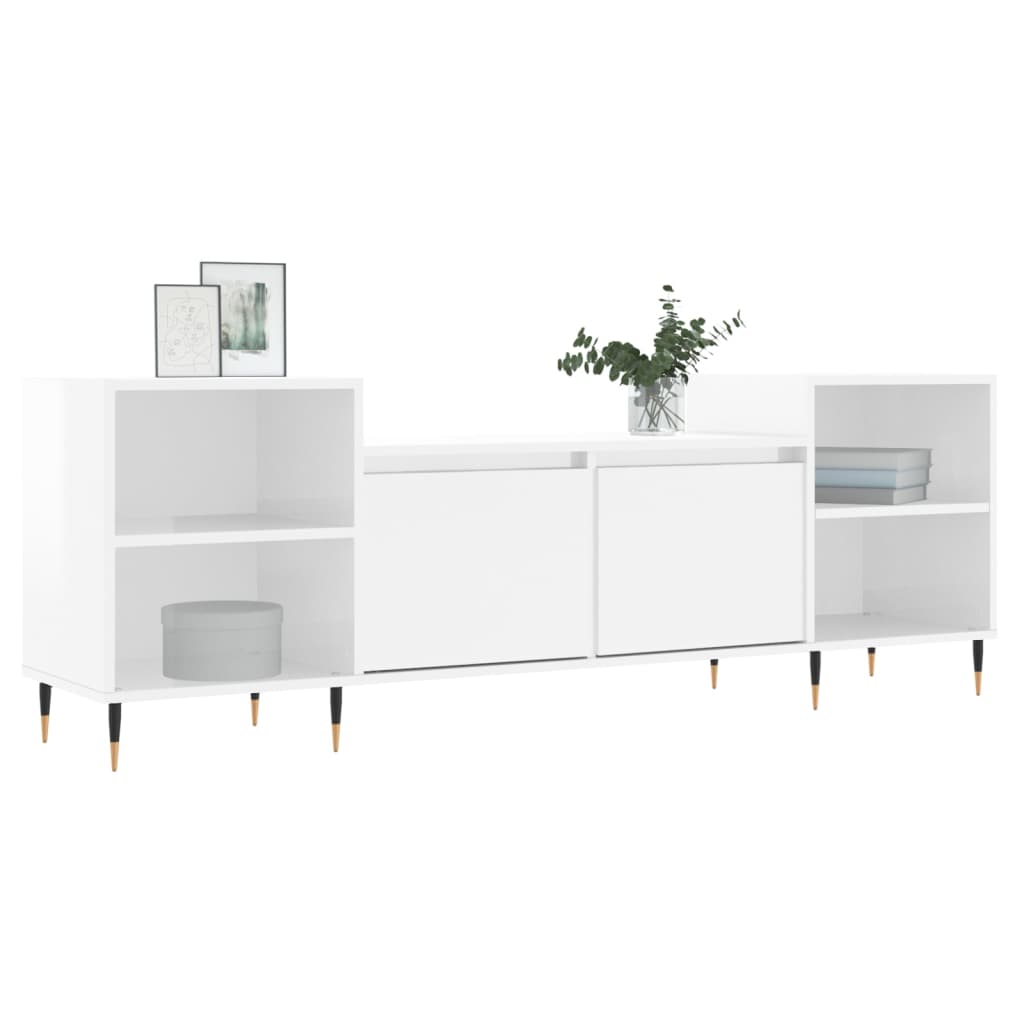Tv-møbel højglans hvid 160x35x55 cm træmateriale