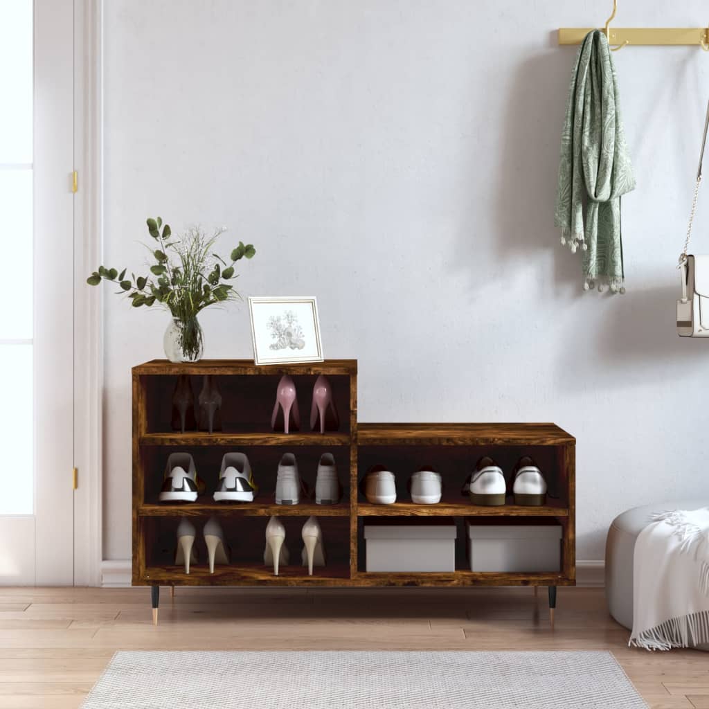 Skostativ røget eg 102x36x60 cm træmateriale