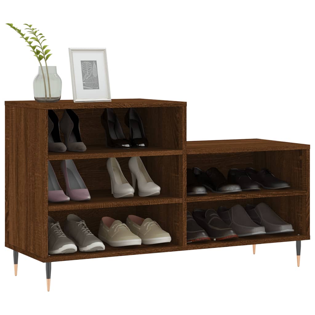 Skostativ Brun Eg Look 102x36x60 cm Træmateriale