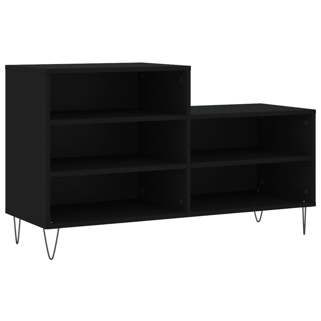 Skostativ Sort 102x36x60 cm Træmateriale