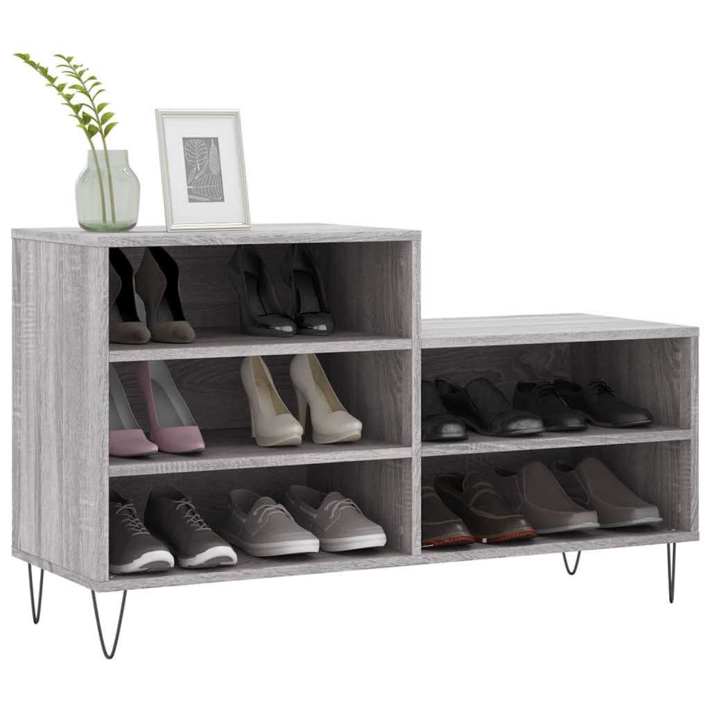 Skostativ Grå Sonoma 102x36x60 cm Træmateriale