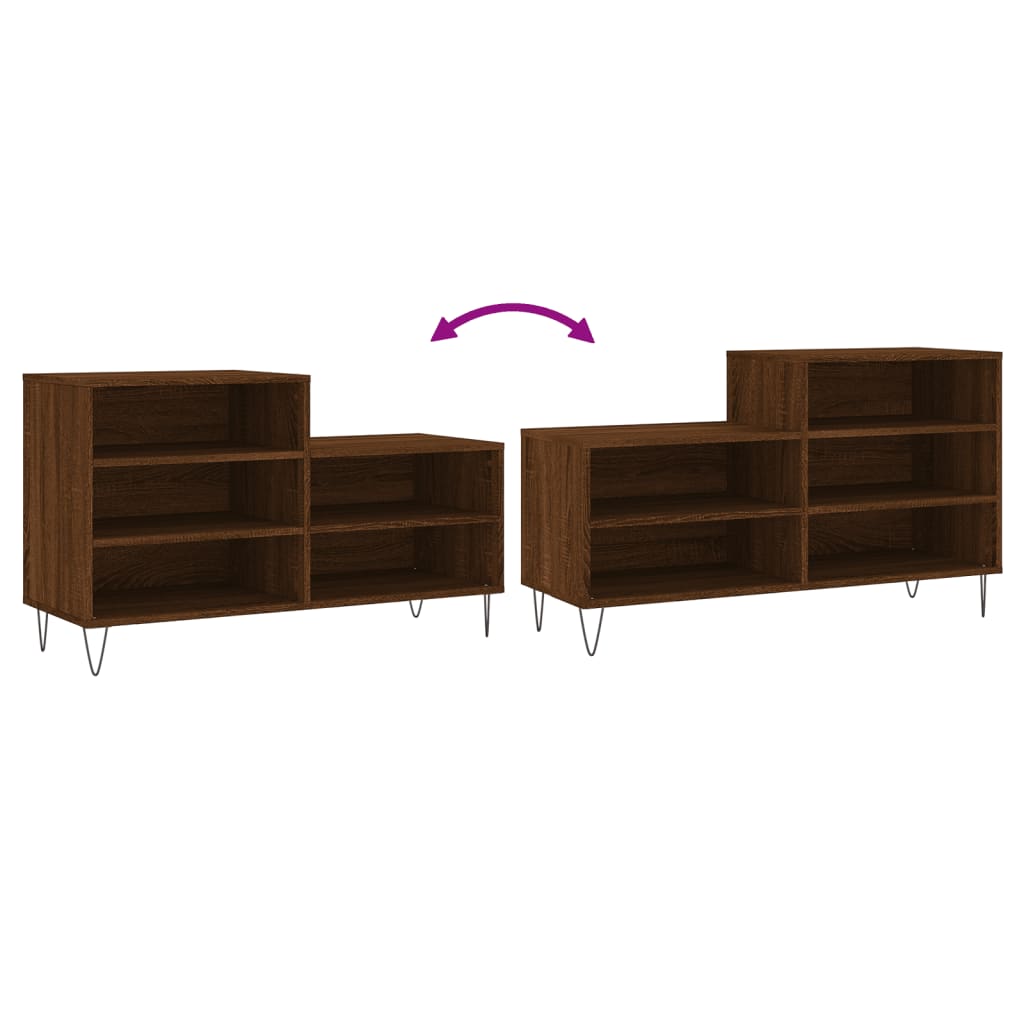 Skostativ Brun Eg Look 102x36x60 cm Træmateriale