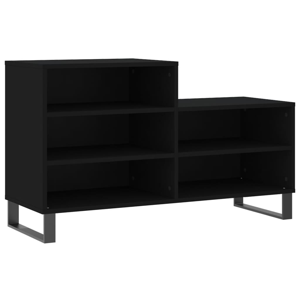 Skostativ Sort 102x36x60 cm Træmateriale