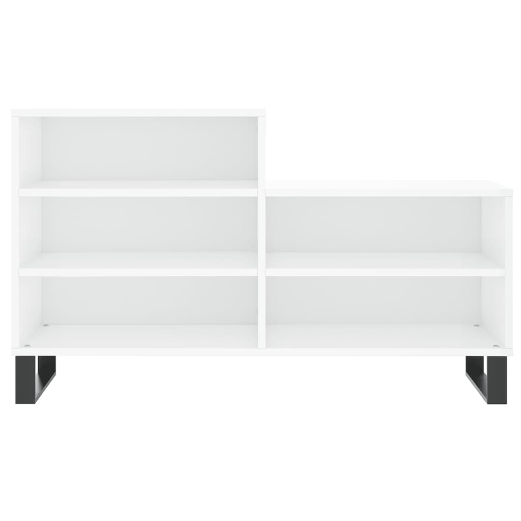 Skostativ højglans hvid 102x36x60 cm træmateriale