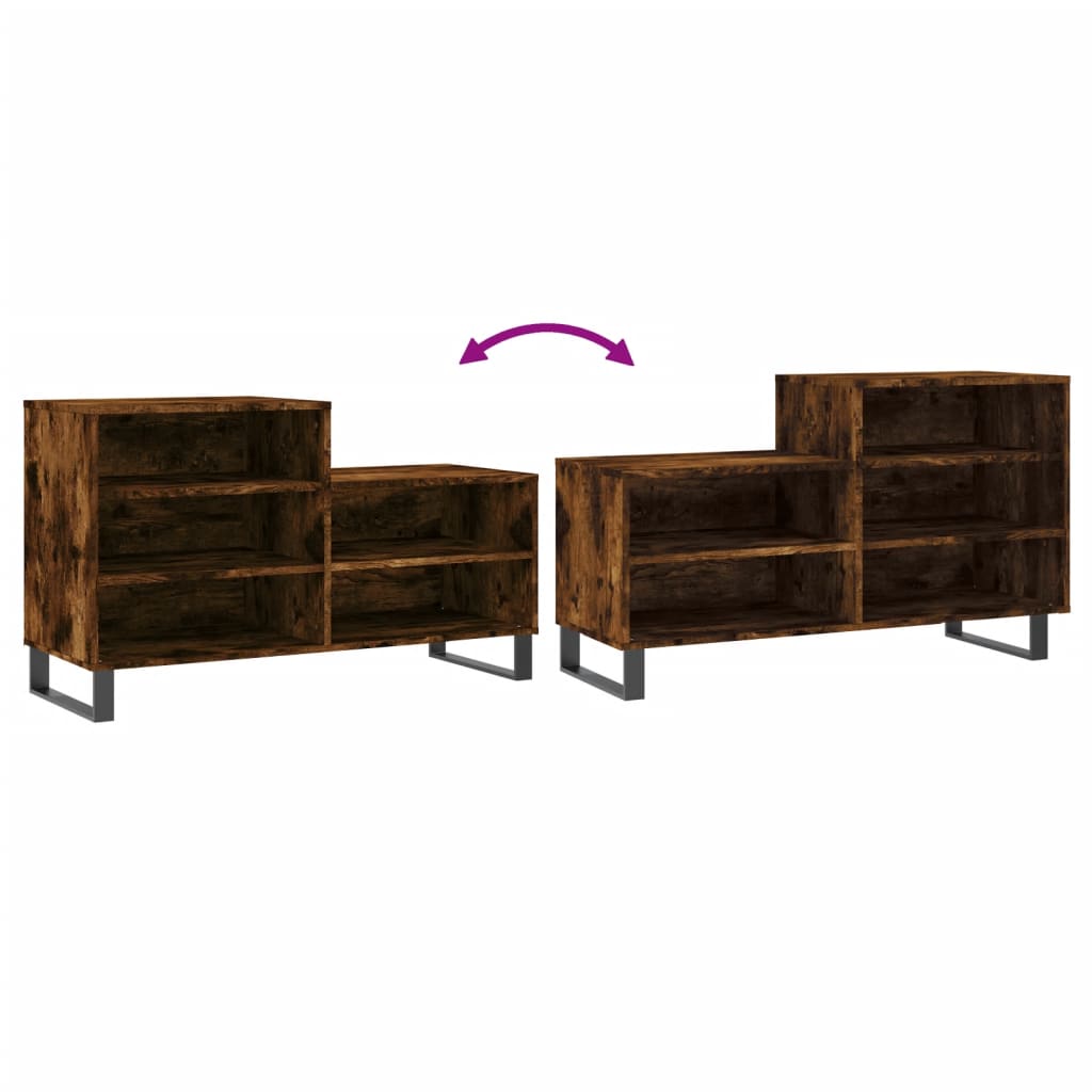 Skostativ røget eg 102x36x60 cm træmateriale