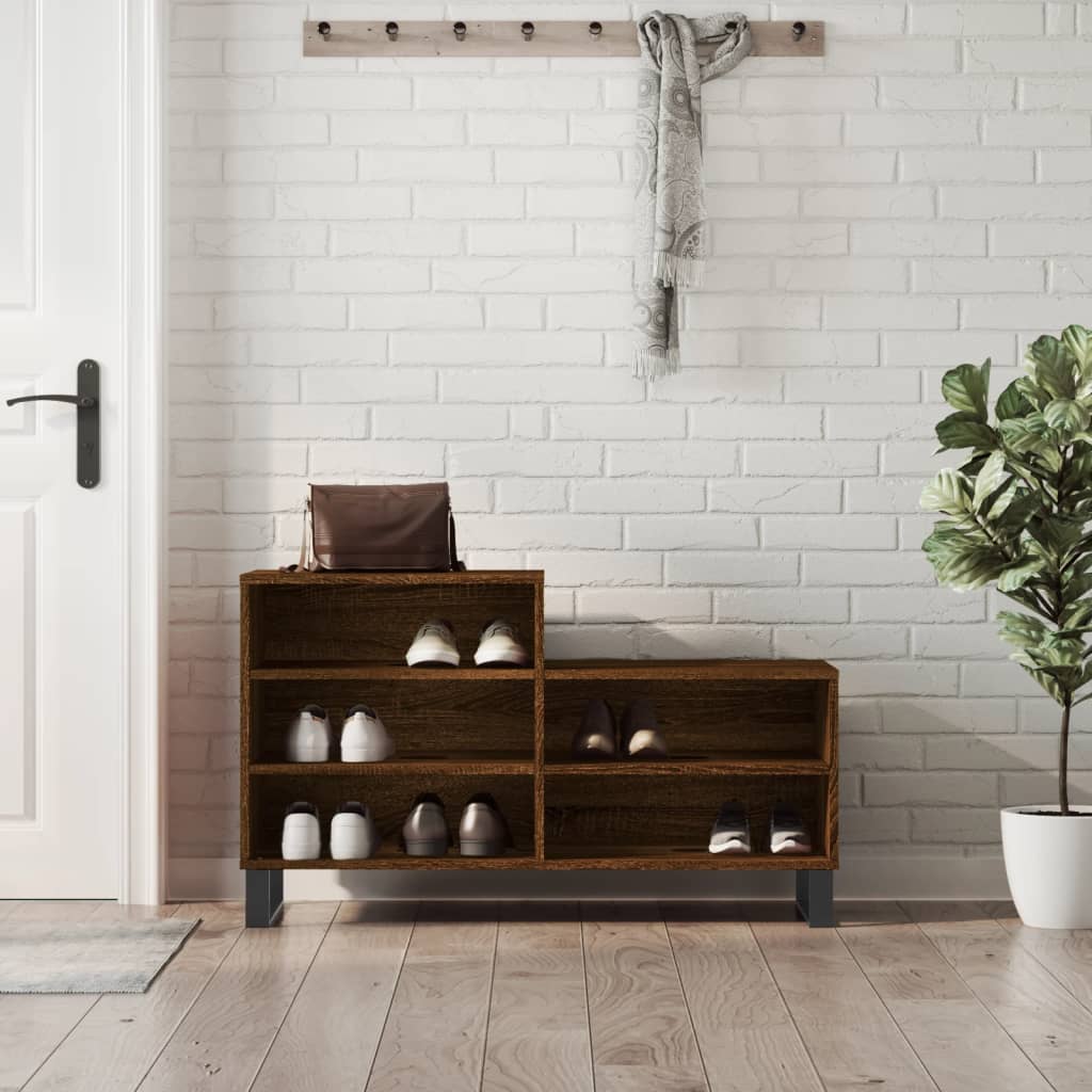 Skostativ Brun Eg Look 102x36x60 cm Træmateriale
