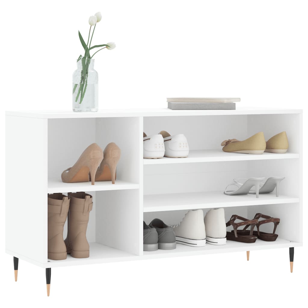 Skostativ Hvid 102x36x60 cm Træmateriale