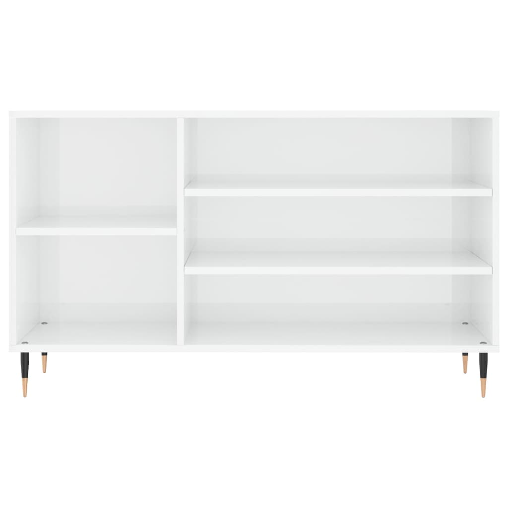 Skostativ højglans hvid 102x36x60 cm træmateriale