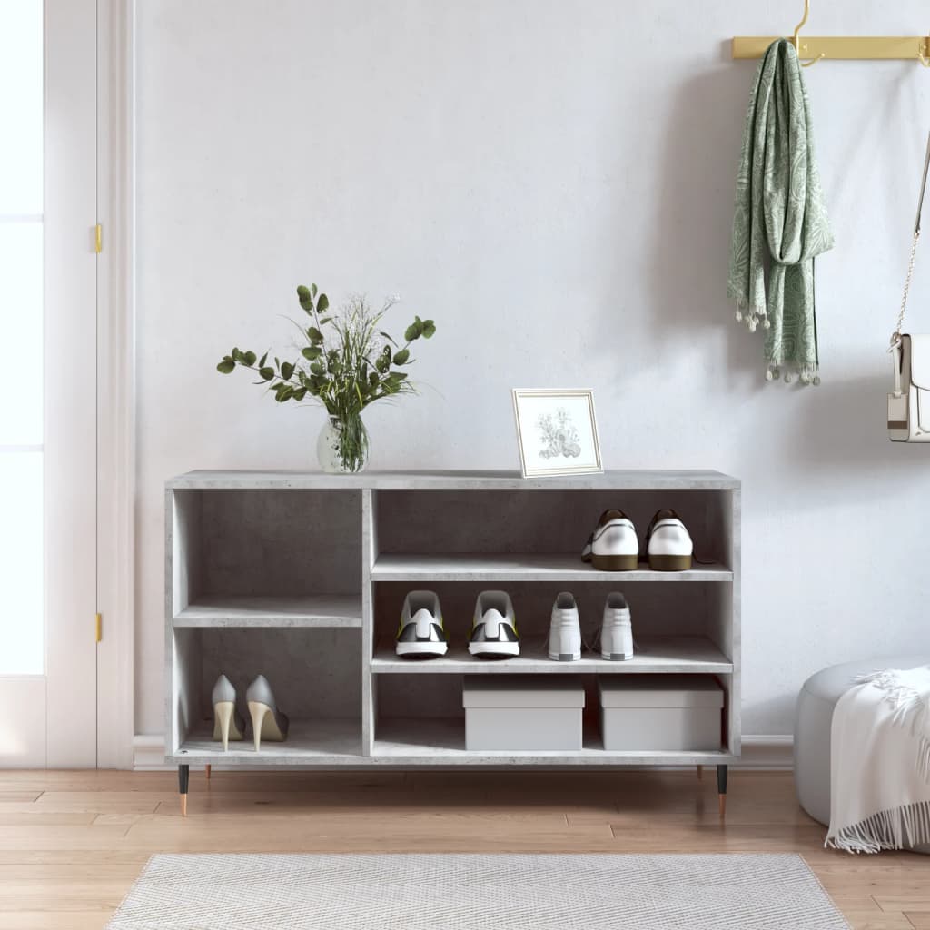 Skostativ betongrå 102x36x60 cm træmateriale