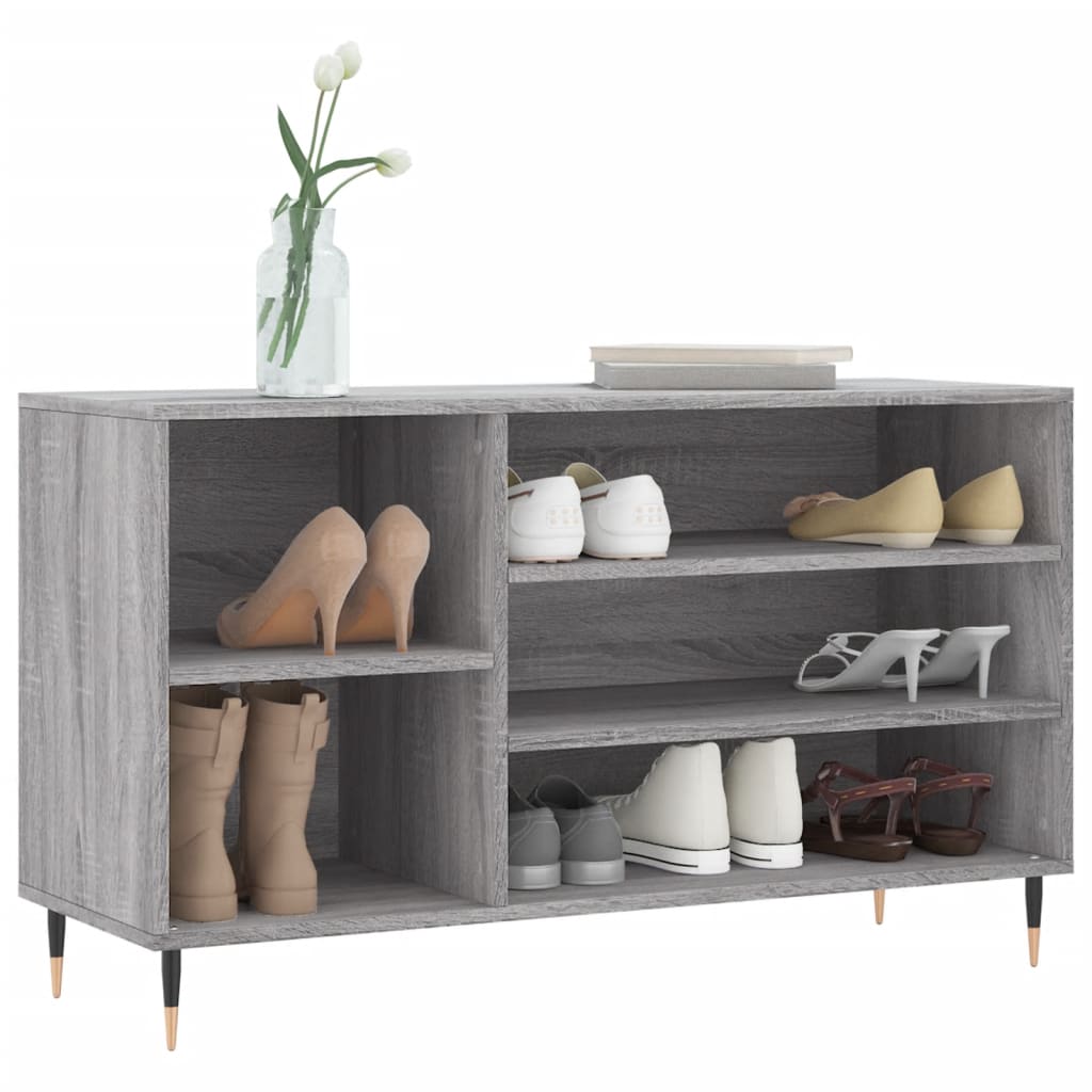 Skostativ Grå Sonoma 102x36x60 cm Træmateriale