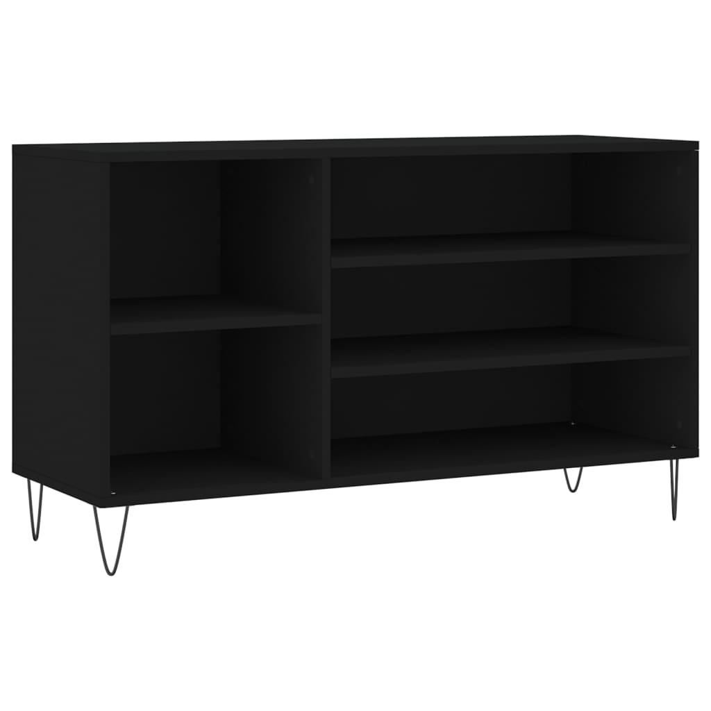 Skostativ Sort 102x36x60 cm Træmateriale