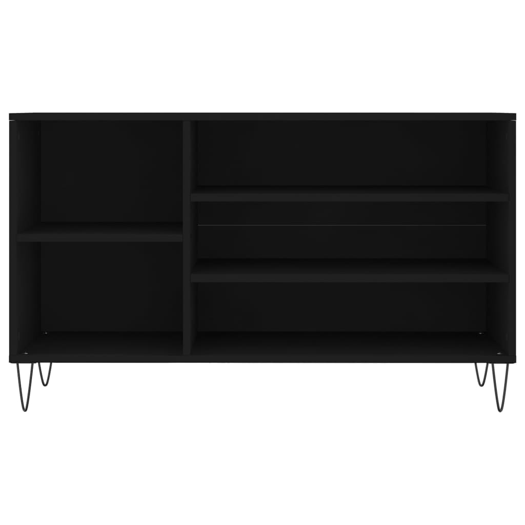 Skostativ Sort 102x36x60 cm Træmateriale