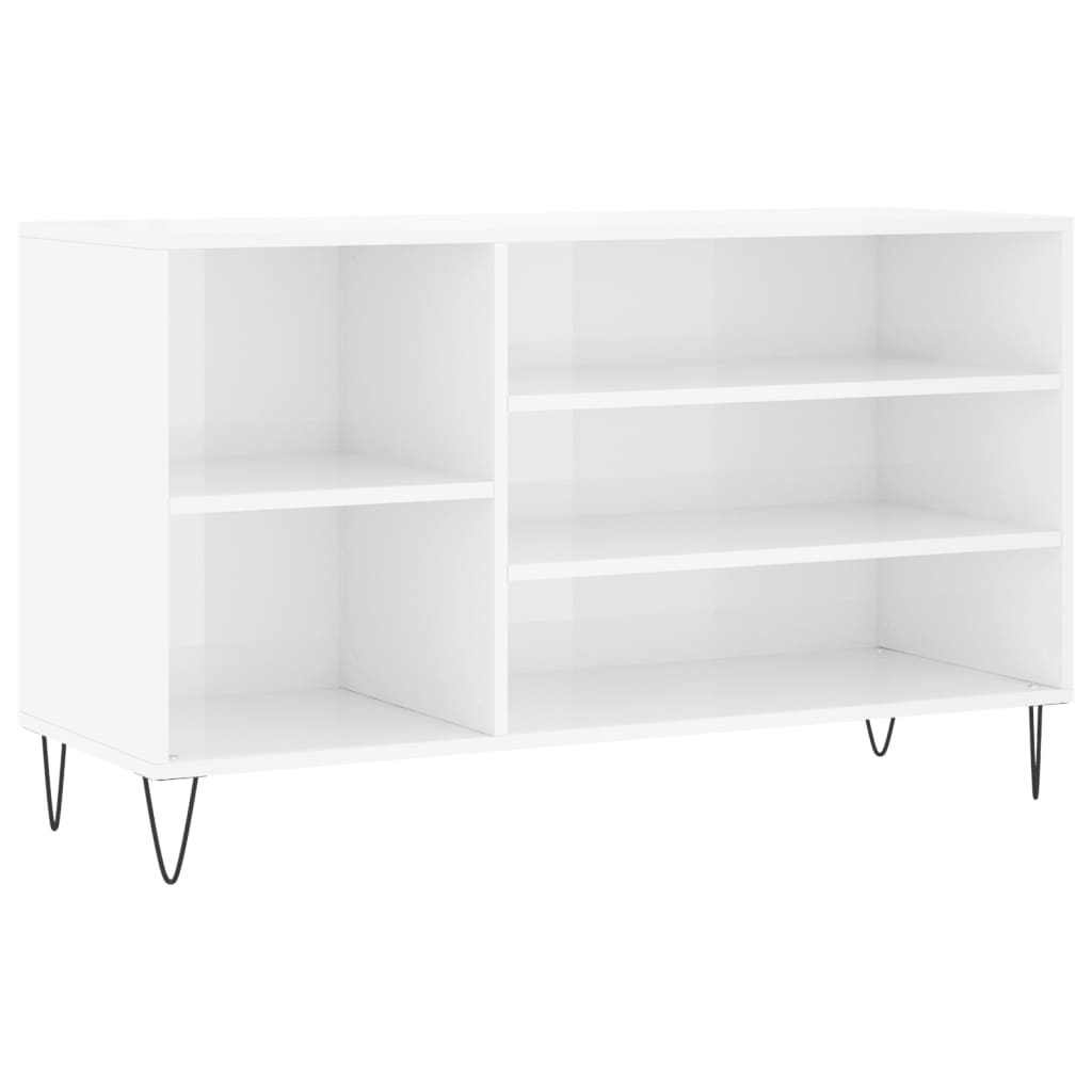 Skostativ højglans hvid 102x36x60 cm træmateriale