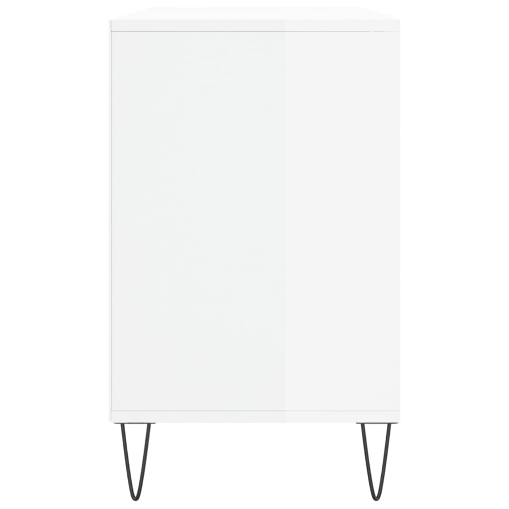 Skostativ højglans hvid 102x36x60 cm træmateriale