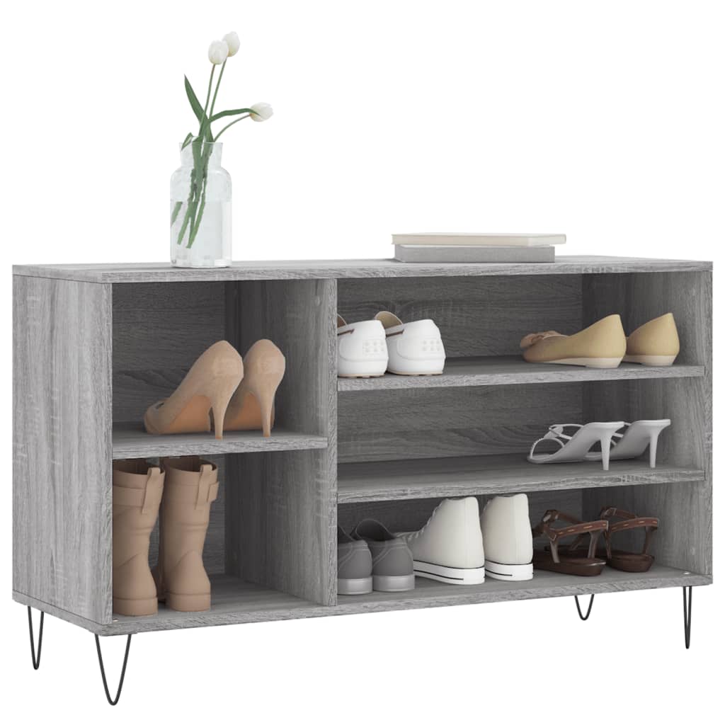 Skostativ Grå Sonoma 102x36x60 cm Træmateriale
