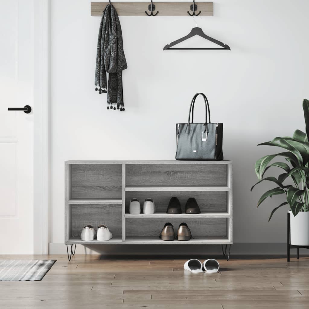 Skostativ Grå Sonoma 102x36x60 cm Træmateriale