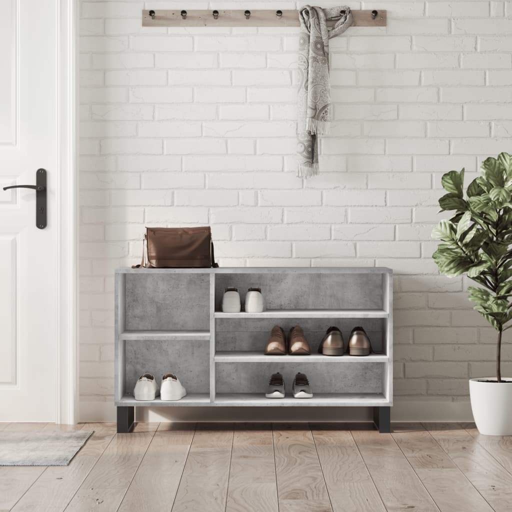Skostativ betongrå 102x36x60 cm træmateriale