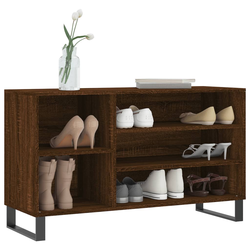 Skostativ Brun Eg Look 102x36x60 cm Træmateriale