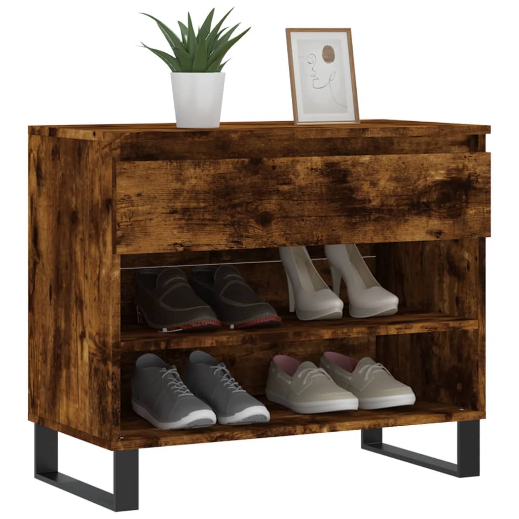 Skostativ røget eg 70x36x60 cm træmateriale
