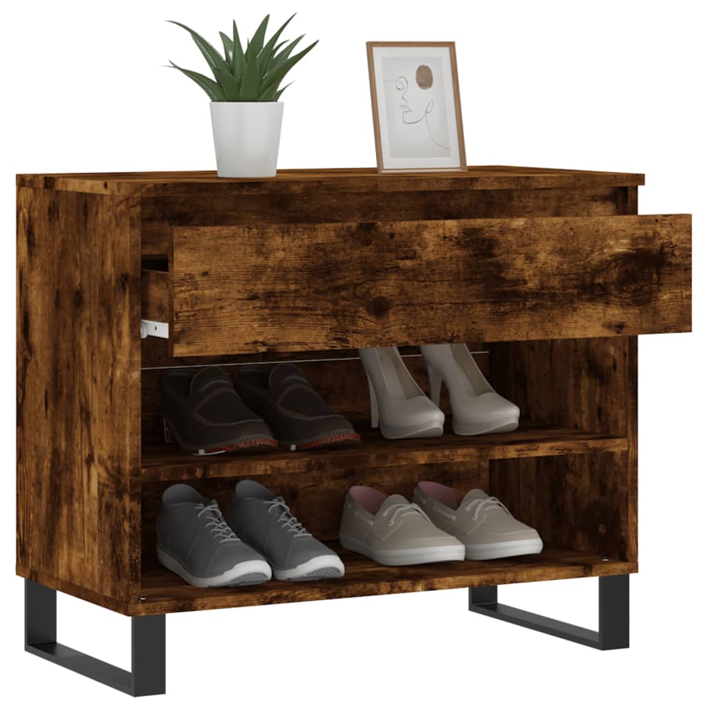 Skostativ røget eg 70x36x60 cm træmateriale