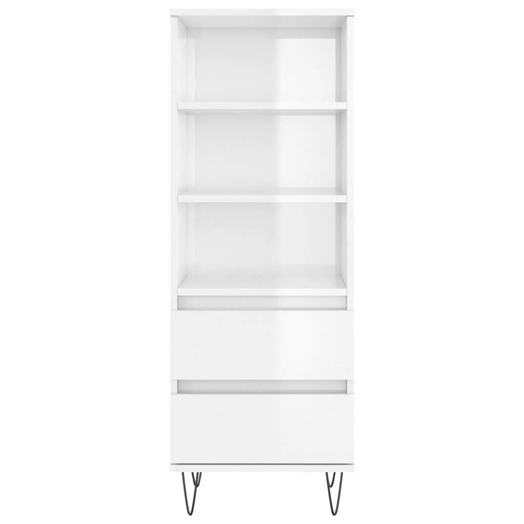 Highboard Højglans Hvid 40x36x110 cm Træmateriale