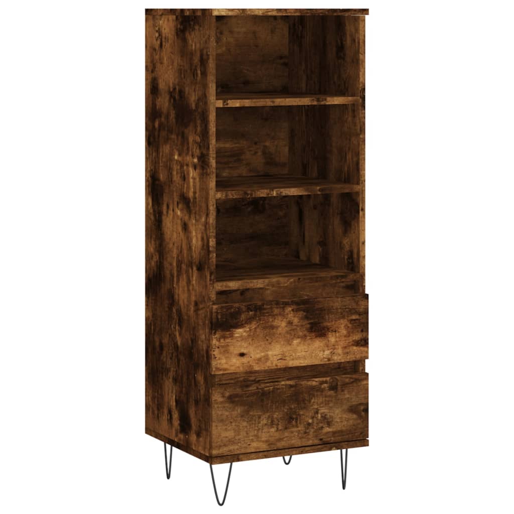 Highboard røget eg 40x36x110 cm træmateriale