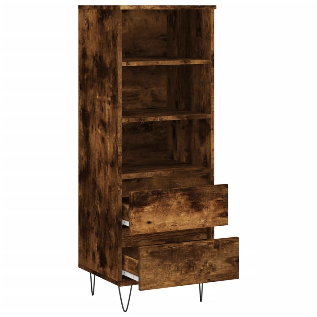 Highboard røget eg 40x36x110 cm træmateriale