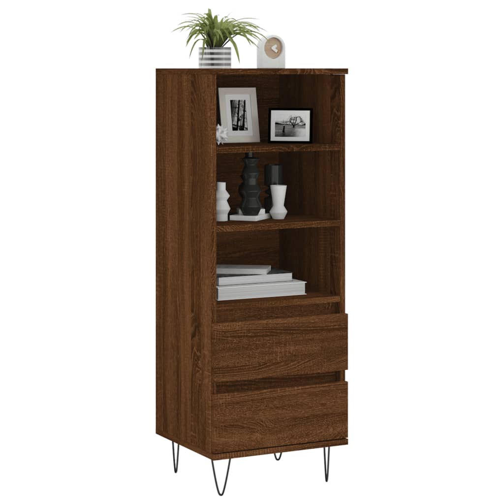 Highboard Brown Oak Look 40x36x110 cm Træmateriale