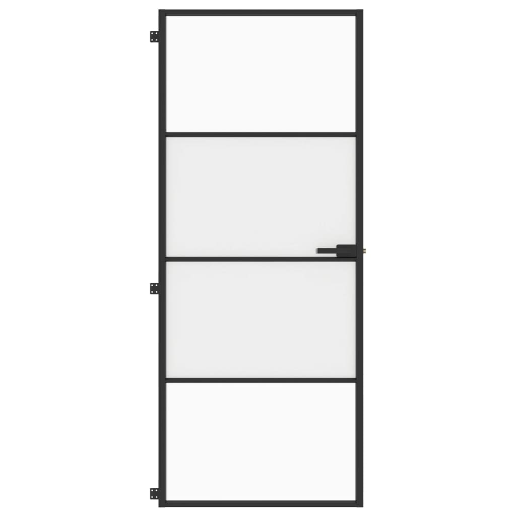 Indvendig dør Slim Sort 83x201,5 cm Hærdet glas & aluminium