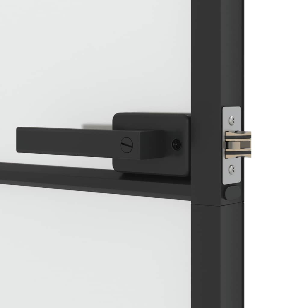Indvendig dør Slim Sort 83x201,5 cm Hærdet glas & aluminium