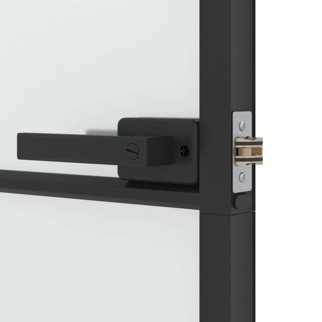 Indvendig dør Slim Sort 93x201,5 cm Hærdet glas & aluminium