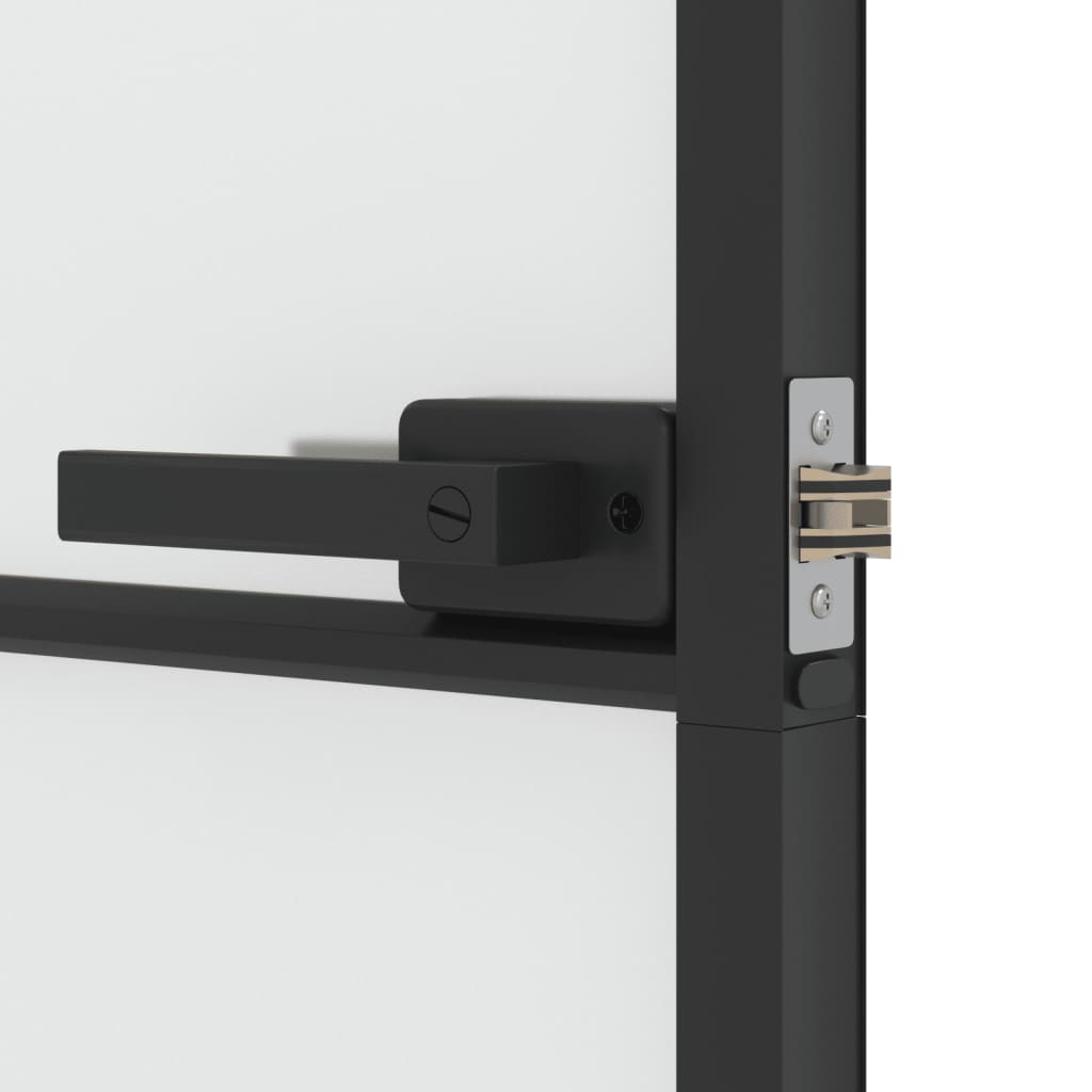 Indvendig dør Slim Sort 93x201,5 cm Hærdet glas & aluminium