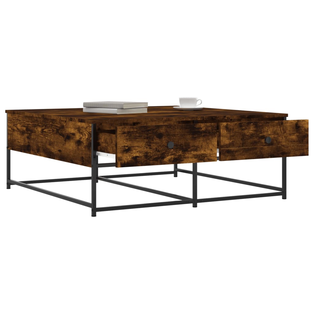 Sofabord røget eg 100x99x40 cm træmateriale