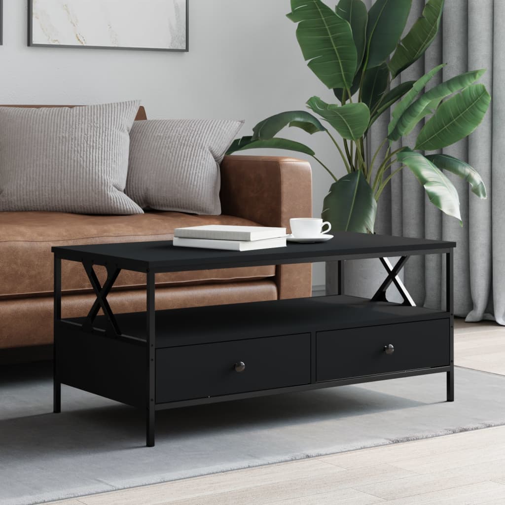 Sofabord Sort 100x51x45 cm Træ Materiale