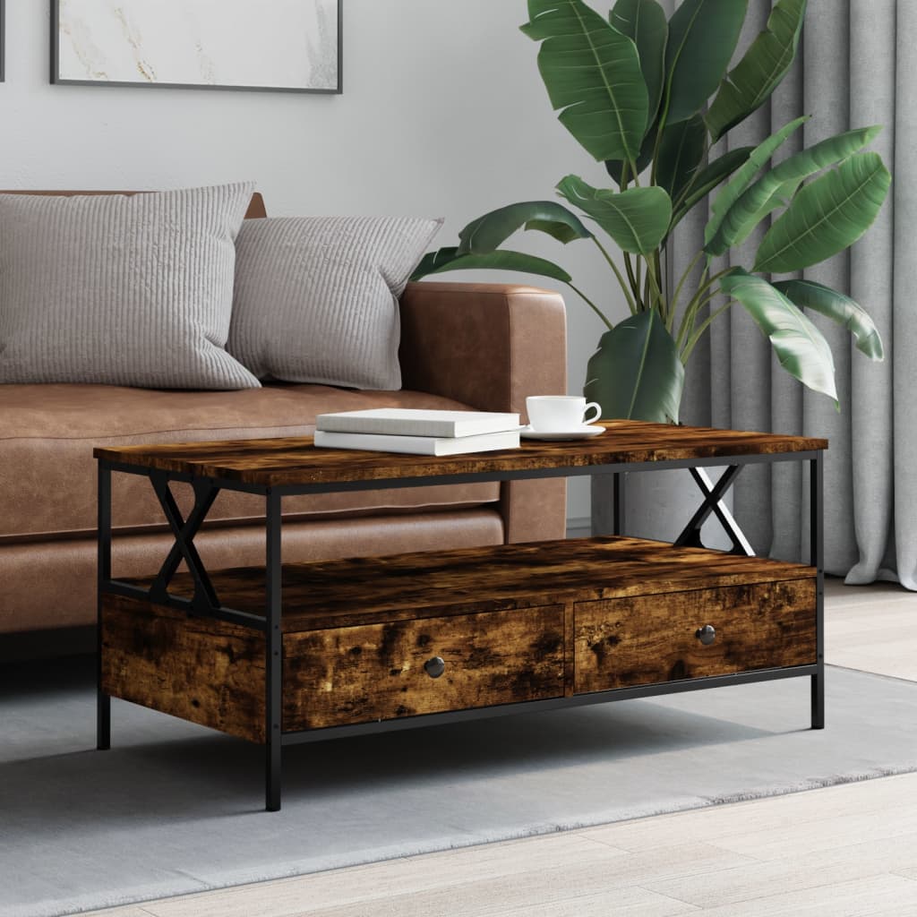 Sofabord røget eg 100x51x45 cm træmateriale
