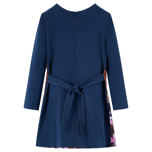 Kinderkleid mit Langen Ärmeln Marineblau 140