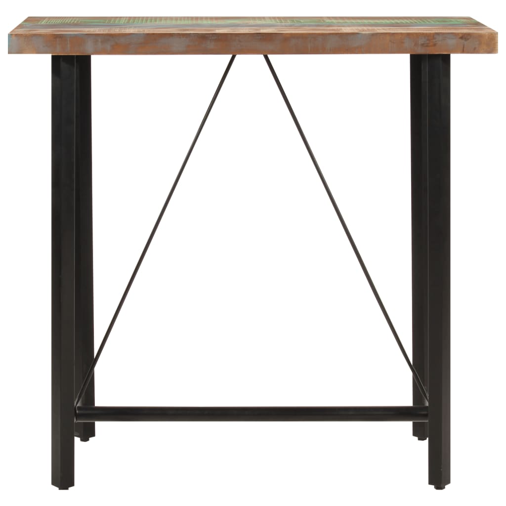 Barbord 110x55x107 cm massivt genbrugstræ og jern
