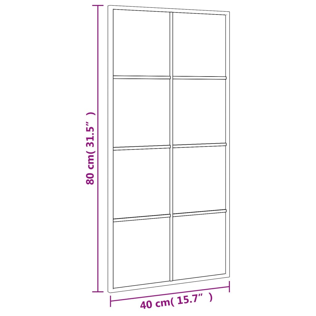Vægspejl Sort 40x80 cm Rektangulært jern