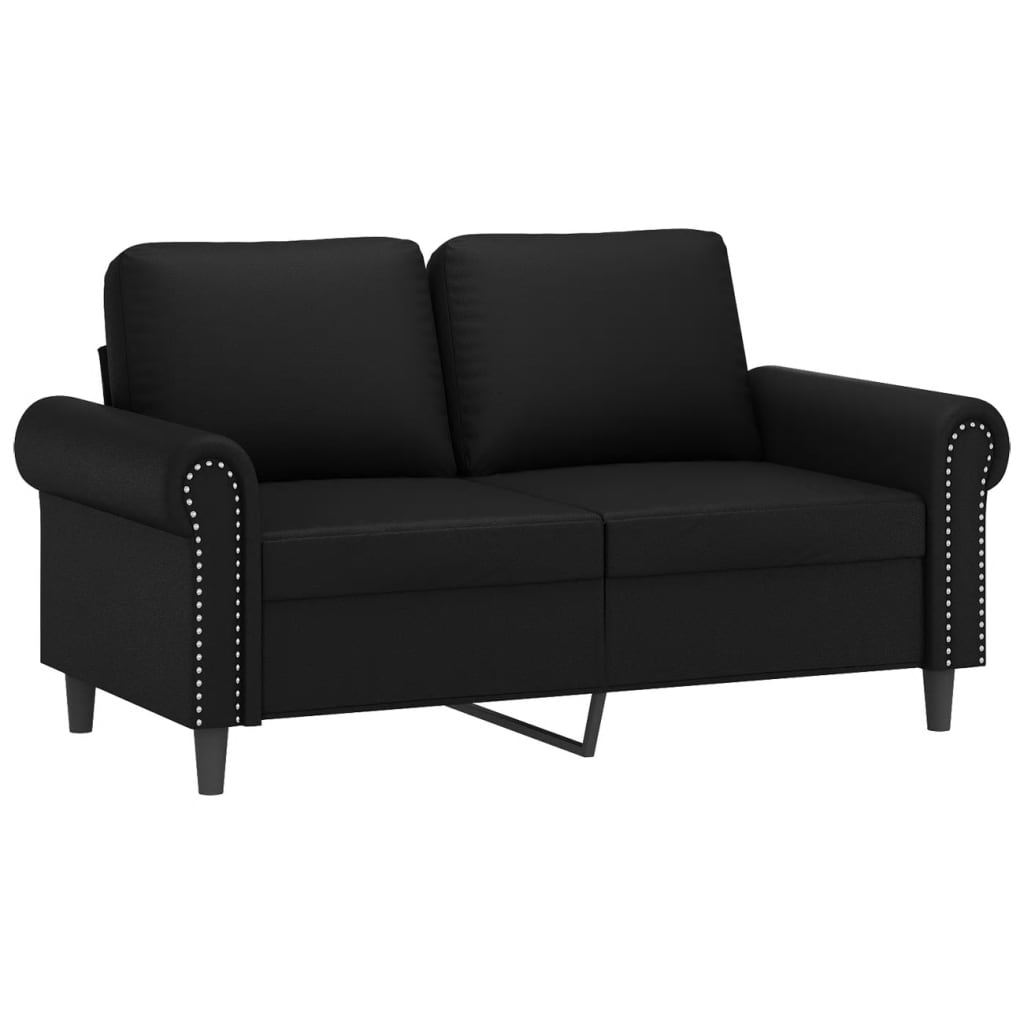 2-personers sofa sort 120 cm kunstlæder